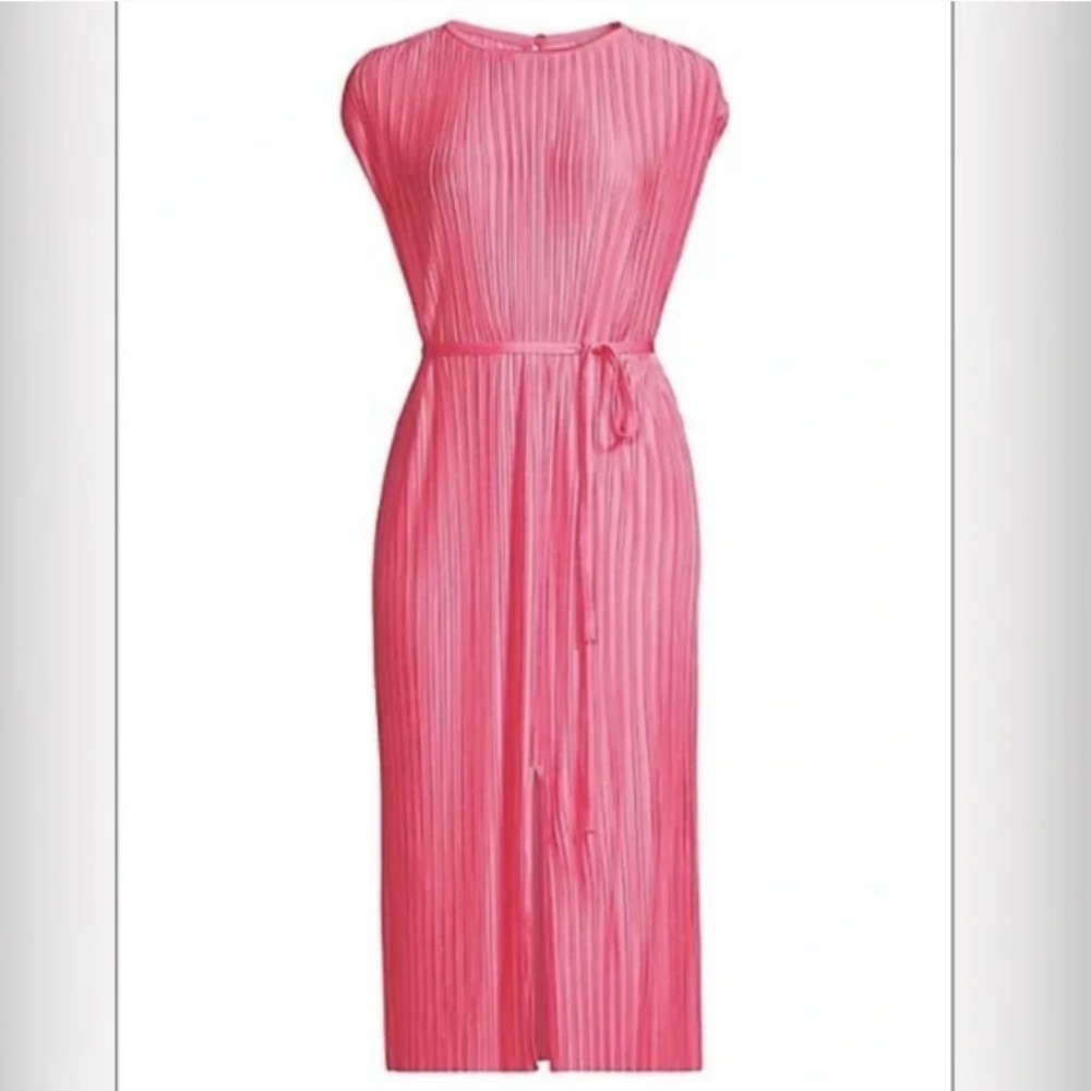 Hugo Boss Women’s Small Pleated Pink Midi Dress Size Medium